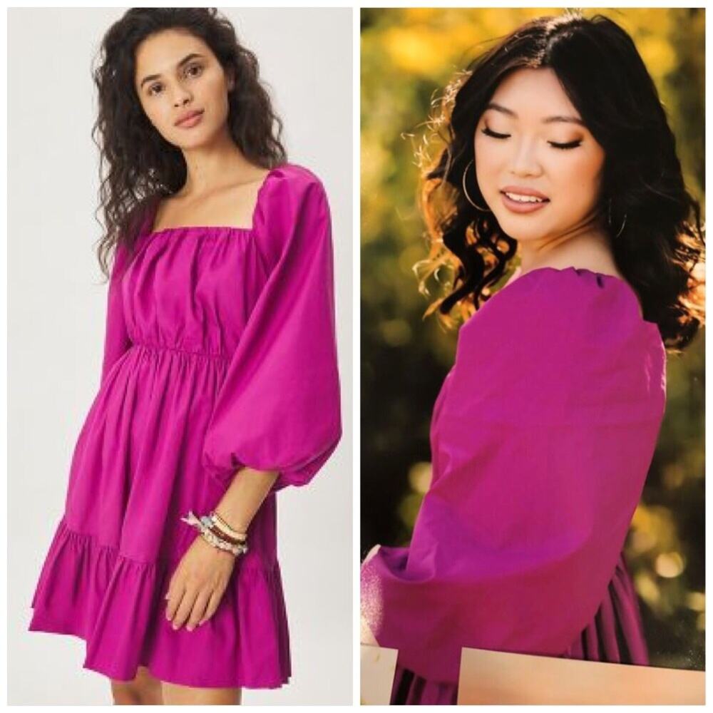NWT ANTHROPOLOGIE MARIA TUNIC DRESS IN VIOLET - Picture 13 of 15